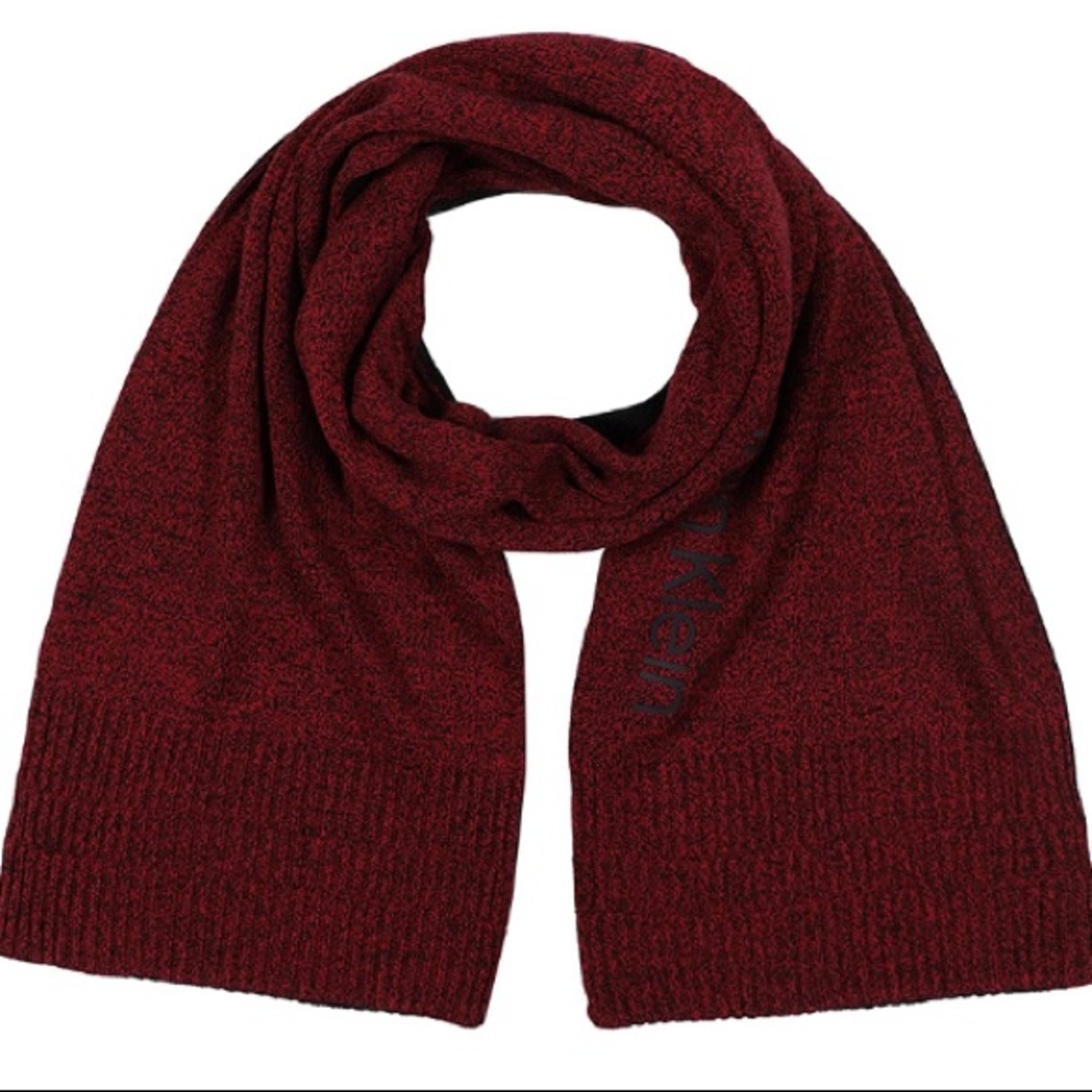 Calvin Klein Men's Reversible Scarf - Red Marl